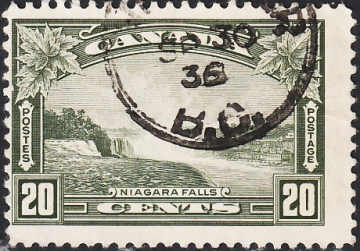 Канада 1935 год . Ниагарский водопад . Каталог 1,75 £ . (1)