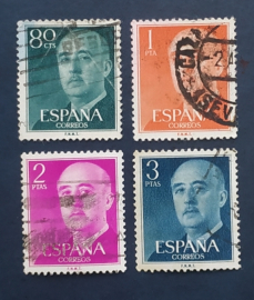 Испания 1954-56 Генералиссимус Франсиско Франко Sc# 824, 825, 830, 831 Used