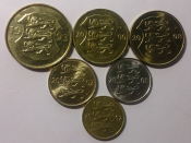 Эстония - набор 6 монет: 10, 20, 50 сенти, 1 крона, 5 крон. 1993 - 2008 года; -231-