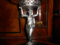 МОДЕРН.Старин.ваза-скульптура с хрустальной чашей/родной, А.Мейер, WMF, Германия 1900-е, h-43см - вид 1