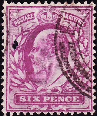  Великобритания 1902 год . король Эдвард VII . 6 p . Каталог 22 £ . (2)