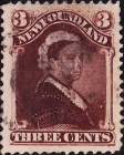 Ньюфаундленд 1896 год . Queen Victoria , 3 с . Каталог 95 £ . (1) 
