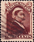 Ньюфаундленд 1896 год . Queen Victoria , 3 с . Каталог 95 £ . (2) 