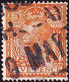 Великобритания 1913 год . Король Георг V . 5 p . Каталог 5,0 £ . 