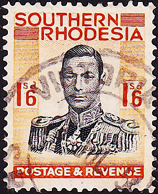 Родезия Южная 1937 год . Король Георг VI . 1,6 s . Каталог 3,50 £ . (3)