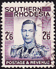 Родезия Южная 1937 год . Король Георг VI . 2,6 s . Каталог 8,50 £ . (5)