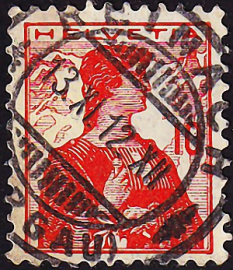 Швейцария 1909 год . Статуя Гельвеции . 10 с. Каталог 0,75 £. (7)