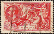 Великобритания 1915 год . Король Георг V - Морские Коньки , 5s . Каталог 400,0 £