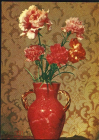 Открытка Болгария 1970-е г. Гвоздики в вазе. София Цветы флора чистая с маркой