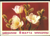 Открытка СССР 1974 г. 8 марта! цветы фото. В. Костенко, худ. Ю. Арцименев ДМПК чистая