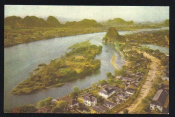 Открытка Китай 1950-е г. КНР. Вид на реку Лицзян у города Гуйлиня, провинция Гуанси чистая