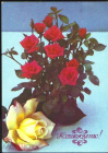Открытка СССР 1979 г. Поздравляем, Цветы, розы. худ. О. Френкеля ДМПК прошла почту