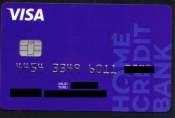 Пластиковая зарплатная карта VISA ХоумКредит синяя именная UNC NFC без обращения