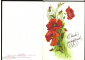 Открытка СССР 1987 г. С днем рождения. Маки, цветы. худ. Н. Буш двойная подписана - вид 1
