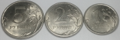 2009 год СПМД: 1, 2, 5 рублей, магнитные, комплект; _201_