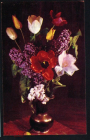 Открытка СССР 1969 г. Композиция, цветы в вазе. фото Е. Шворака чистая