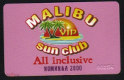Пластиковая дисконтная карта. Солярий MALIBU Sun Club