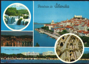 Открытка Хорватия 1960-е г. Поздравление из Шибеника. Sibenik Отель Солярис прошла почту с маркой
