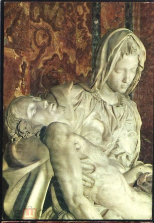 Открытка Италия Рим 1971 г. Скульптура Пьета" Микеланджело Буонарроти чистая