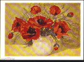 Открытка СССР 1961 г. Маки цветы букет ваза ДМПК живопись х. Купецио подписана