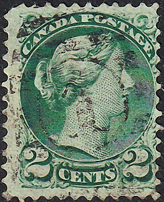 Канада 1872 год . Queen Victoria . 2 c . Каталог 6,0 £.