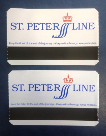 Посадочный билет на паром Принцесса Мария St.Peter Line 2014 год + билет на автомобиль