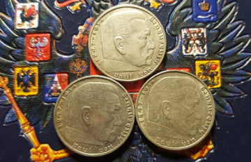Комплект 2 марки 1937 - 1938 - 1939гг. Германия Третий Рейх Серебро