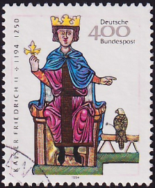Германия 1994 год . Император Фридрих II (13-я миниатюра, "Книга Фалько") . Каталог 5,0 € (1)