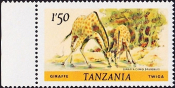 Танзания 1985 год . Жираф (Giraffa camelopardalis) . Каталог 10,0 €. (2)