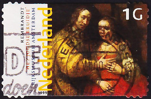 Нидерланды 1999 год . "Еврейская невеста" Рембрандта (1606-1669) . Каталог 1,2 £ .