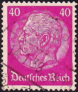 Германия , Рейх . 1934 . Гинденбург (1847-1934), 2nd President . Каталог 0,60 £