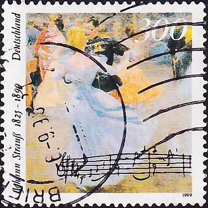 Германия 1999 год . "Бал в венском Хофбурге" и музыкальная партитура . Каталог 3,50 £.