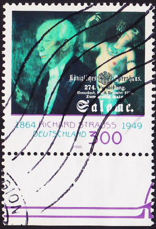 Германия 1999 год . Рихард Штраус и афиша из оперы "Саломея" . Каталог 3,75 £. (2)