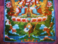 Тибетская (Непальская) тханка (танка) "БОГИНЯ БУДДИЗМА ГУАНЬ-ИНЬ" вытканная с золотыми нитями - вид 2