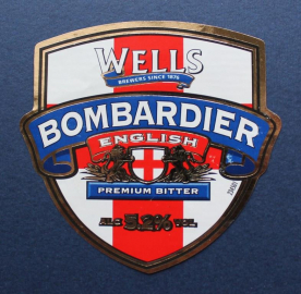 Этикетка пиво Wells  Bombardier Англия