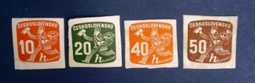 Чехословакия 1945 Почтальон Sc# P28, P30, P33, P34 MLH MH