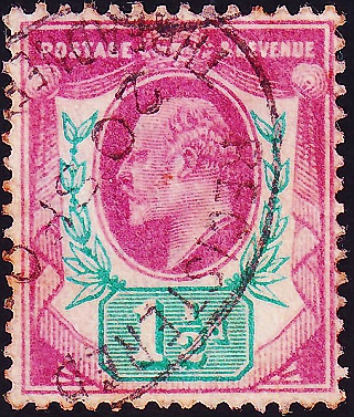 Великобритания 1902 год . король Эдвард VII . 1,5 p . Каталог 24 £ . (9) 