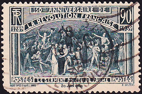 Франция 1939 год . 150-летию революции: клятва . Каталог 2,40 £ . (3)