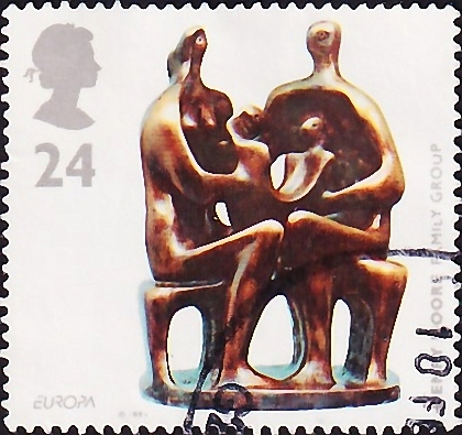 Великобритания 1993 год . "Семейная группа" (бронзовая скульптура) (Генри Мур) (3)