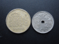 2 испанские монеты 25 сентимо 1937 г., 500 песет 1989 г. Испания Европа испанская монета - вид 1