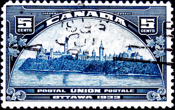 Канада 1933 год . Здания парламента, Оттава . Каталог 4, 5 £