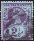 Великобритания 1887 год . Королева Виктория . 2,5 p. Каталог 5 £ . (14)