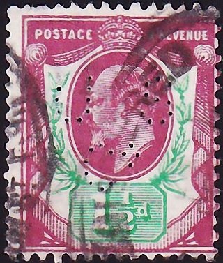 Великобритания 1902 год . король Эдвард VII . 1,5 p . Каталог 24 £ . (10) 