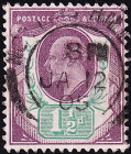 Великобритания 1902 год . король Эдвард VII . 1,5 p . Каталог 24 £ . (11) 