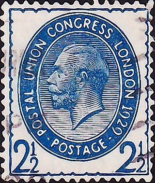 Великобритания 1929 год . Король Георг V - Конгресс Почтового Союза . 2,5 p . Каталог 10,0 £ 