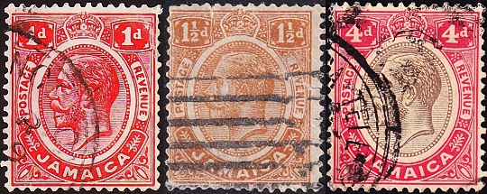 Ямайка 1916 год . King George V . Каталог 26,5 €.