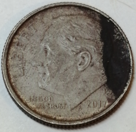 США 10 центов 2017 года Р, 10 cent USA, One dime,1 дайм, Рузвельт; _228_