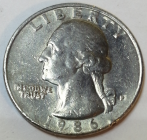 США 25 центов (квотер, 1/4 доллара, quarter dollar) 1986 года, Р ; _228_