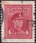 Канада 1943 год . Король Георг VI в военной форме . Каталог 2,80 €.
