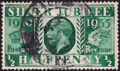 Великобритания 1935 год . Король Георг V. Серебряный юбилей , 0,5 p . Каталог 1,0 £